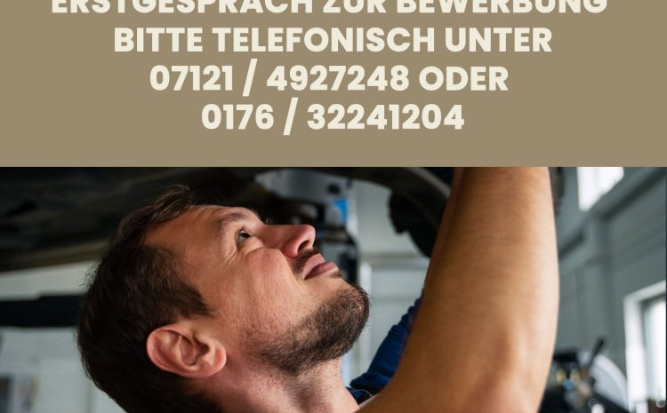  KFZ-Mechaniker in Teilzeit gesucht!